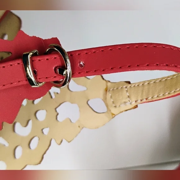 Beacon Crimson Pointed-Toe Cutout Ankle-Strap Heels - Picture 11 of 14